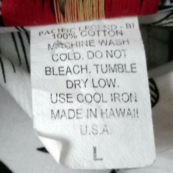 Pacific Legend Aloha Hawaiian Men's Black White L - Picture 7 of 7